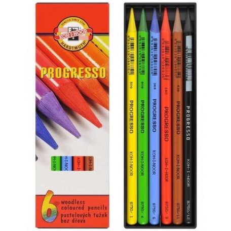 Színes ceruzakészlet, KOH-I-NOOR, 8755, Progresso, 6 színű