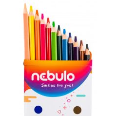   Színes ceruzakészlet, NEBULÓ, háromszögletű, jumbo, 12 színű