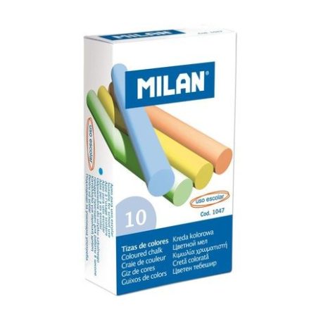 Táblakréta, MILAN, 1047, színes, henger alakú, 10 darabos