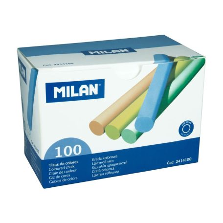 Táblakréta, MILAN, 2414100, henger alakú, színes, 100 darabos